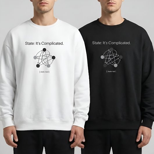 Sein Zustand ist komplizierter Programmierer Humor Sweatshirt