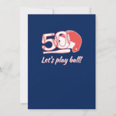 Seine 50. Innings-Baseball-Geburtstagsfeier Einladung (Rückseite)