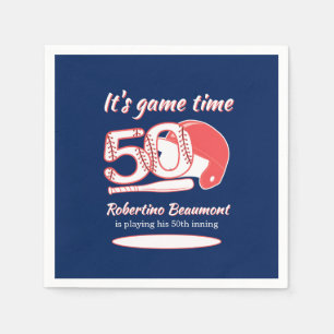 Seine 50. Innings-Baseball-Geburtstagsfeier Serviette