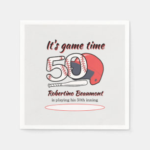 Seine 50. Innings-Baseball-Geburtstagsfeier Serviette
