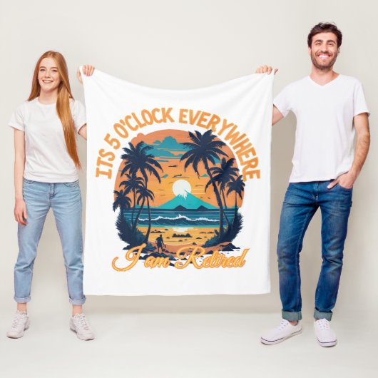 Seine 5 Uhr überall, wo ich pensioniert werde Fleecedecke (Beispiel)