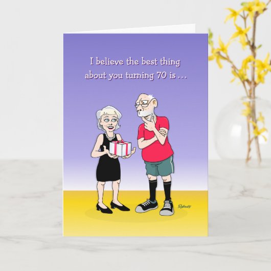 Seine 70. Geburtstagskarte Karte (Gelbe Blume)