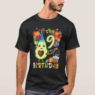 Seine 9. Geburtstagsparty Avocado Geburtstagsparty T-Shirt