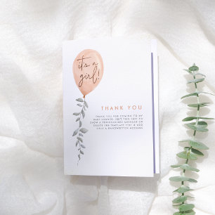 Seine A Girl Balloon Greenerenerity Baby Dusche Vi Dankeskarte