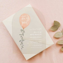 Seine A Girl Eucalyptus Greenery Balloon Baby Dusc Acryleinladungen