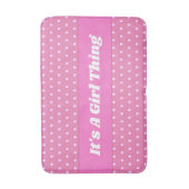 Seine a Girl Things Pink Bright Polka Dots Girly Badematte (Vorderseite Vertikal)