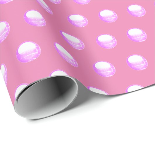 Seine a Girl Things Pink Bright Polka Dots Girly Geschenkpapier (Rolleneckpunkt)