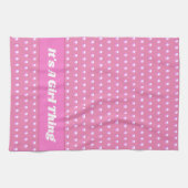Seine a Girl Things Pink Bright Polka Dots Girly Geschirrtuch (Horizontal)
