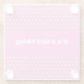 Seine a Girl Things Pink Bright Polka Dots Girly Glasuntersetzer (Rückseite)