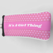 Seine a Girl Things Pink Bright Polka Dots Girly Golf Headcover (Vorderseite)