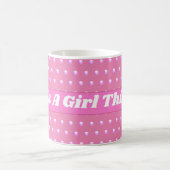 Seine a Girl Things Pink Bright Polka Dots Girly Kaffeetasse (Mittel)