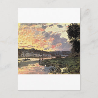 Seine an Bougival im Abend (1870) Postkarte