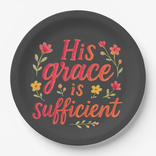 Seine Anmut reicht aus Pappteller (Vorderseite)