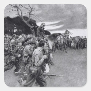 Seine Armee brach oben weinen und sobbing Quadratischer Aufkleber