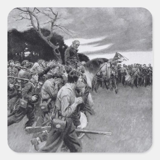 Seine Armee trennte sich vom Weinen und Schlumpfen Quadratischer Aufkleber (Vorderseite)