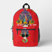 Seine Augen sind auf der Geld-Rot-Reise Bedruckter Rucksack (Vorderseite)