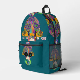 Seine Augen sind unterwegs. Bedruckter Rucksack