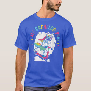 Seine Bachelor Party Einhorn Groom Ehe Weddi T-Shirt
