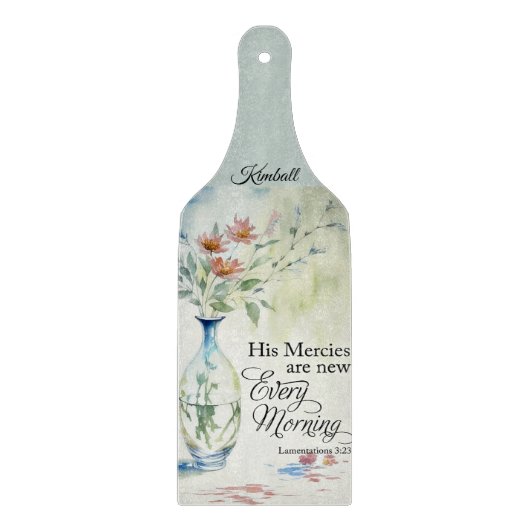 Seine Barmherzigkeit ist jeden Morgen neu Schneidebrett (Vorderseite)