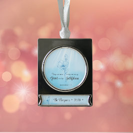 Seine Barmherzigkeit ist neu jeden Morgen Bibelver Banner-Ornament Silber