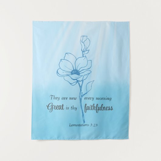 Seine Barmherzigkeit ist neu jeden Morgen Bibelver Wandteppich (Vorderseite)