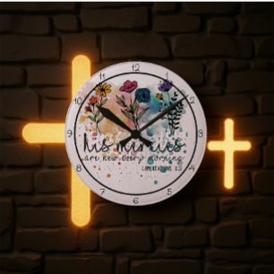 Seine Barmherzigkeiten sind jeden Morgen neu Kunst Runde Wanduhr