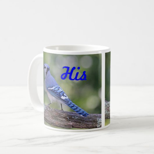 Seine blaue Jay Kaffeetasse (Vorderseite Links)