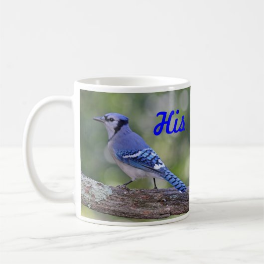 Seine blaue Jay Kaffeetasse (Links)
