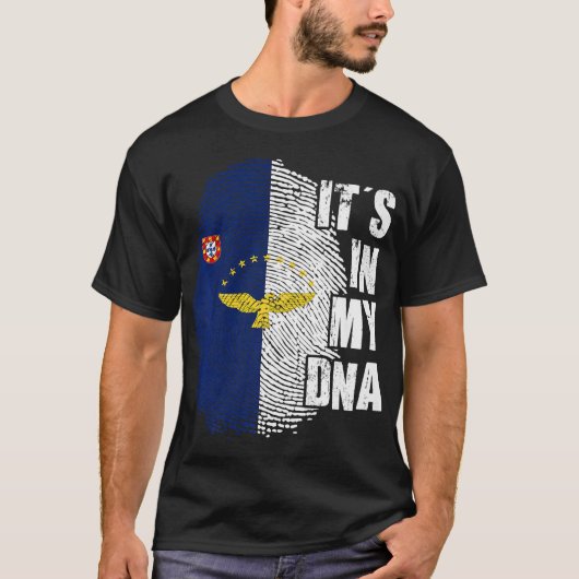 Seine DNA Azores Flag Portugal Patriotisches Portu T-Shirt (Vorderseite)