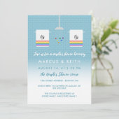 Seine Dusche und seine Gay Couple Einladung (Stehend Vorderseite)