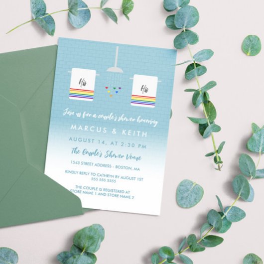 Seine Dusche und seine Gay Couple Einladung