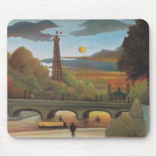 Seine & Eiffelturm bei Sonnenuntergang (Paris, Fra Mousepad