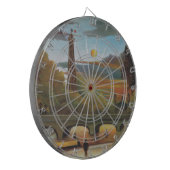 Seine & Eiffelturm im Sonnenuntergang (Paris, Fran Dartscheibe (Vorderseite Links)