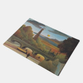 Seine & Eiffelturm im Sonnenuntergang (Paris, Fran Fußmatte (Schrägansicht)