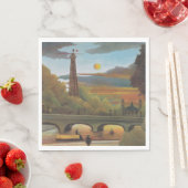 Seine & Eiffelturm im Sonnenuntergang (Paris, Fran Serviette (Beispiel)