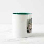 Seine ein harten Lebens-Katzen Zweifarbige Tasse (Mittel)