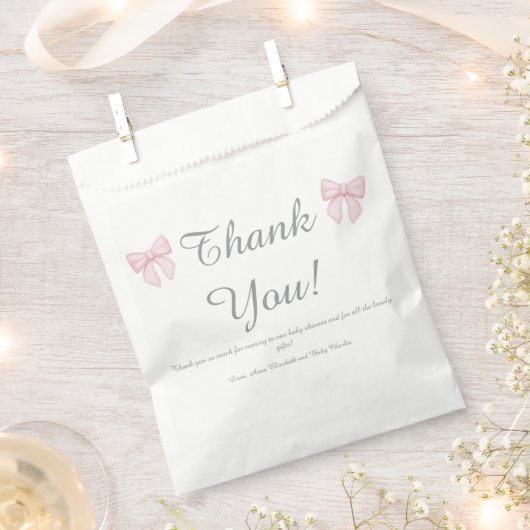 Seine ein Mädchen rosa Bogen Bogen Blätter einfach Geschenktütchen (Ausgeschnitten)
