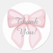 Seine ein Mädchen rosa Bogen Bogen Blätter einfach Runder Aufkleber (Vorderseite)