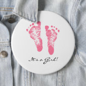 Seine ein Mädchen-schicken rosa neugeborenen Button (Beispiel)