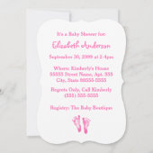 Seine eine Mädchen-Baby-Duschen-niedlichen rosa Einladung (Rückseite)