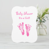 Seine eine Mädchen-Baby-Duschen-niedlichen rosa Einladung (Stehend Vorderseite)
