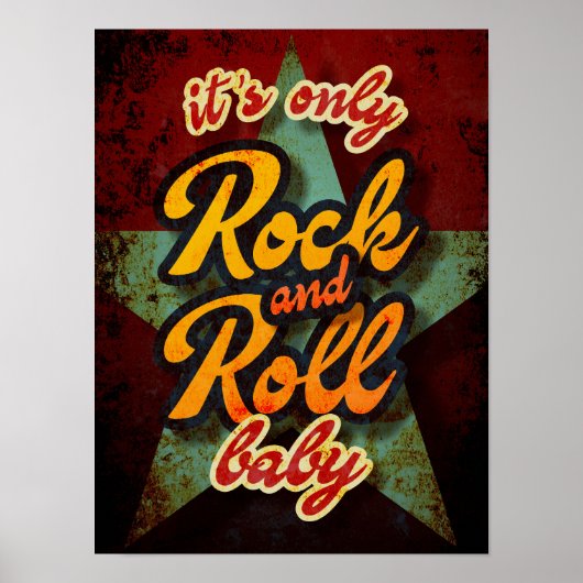 Seine einzige Rock- und Roll-Baby-Typografie Poster (Vorne)