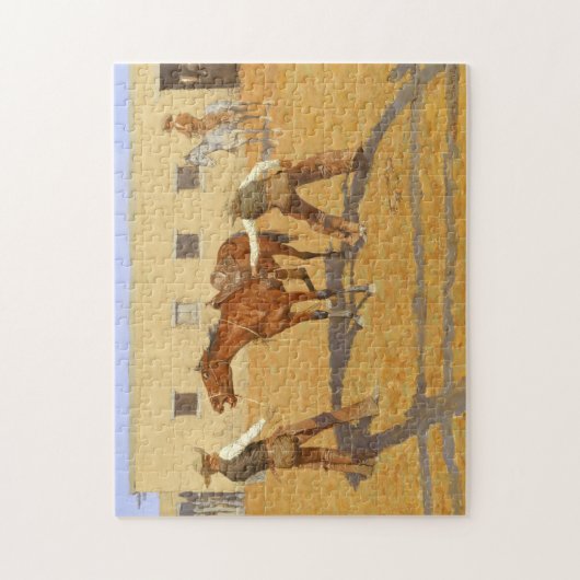 Seine erste Lektion 1903 von Frederic Remington Puzzle (Vertikal)