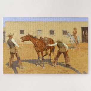Seine erste Lektion 1903 von Frederic Remington Puzzle