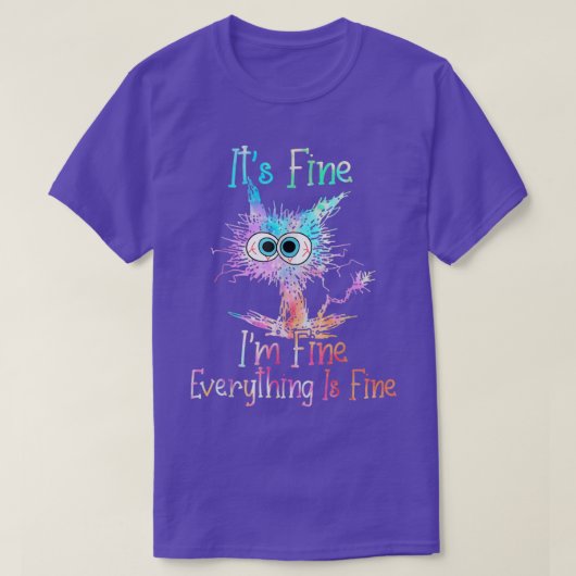 Seine feine und feine Gefärbte Krawatte Cat T-Shirt (Design vorne)