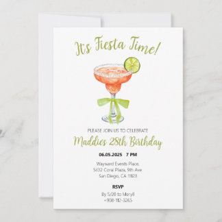 Seine Fiesta Time Strawberry Margarita Watercolor Dankeskarte