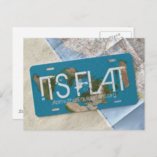 SEINE FLACHPLATTE | AzimuthalEquidistant.org Postkarte (Vorne/Hinten)
