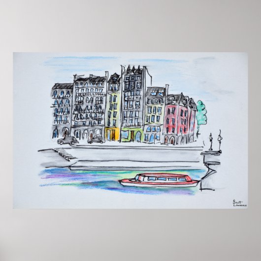 Seine-Fluss | Ile Saint-Louis, Paris Poster (Vorne)