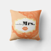 Seine Frau 2. Hochzeitstag Peach Peacock Kissen (Rückseite)