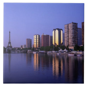 Seine-Front und Eiffelturm, Paris, Frankreich Fliese